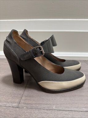 Marni Italy Tri-Tone Suede & Leather Mary Jane Block Heel Pumps-Size EU 37/US 7